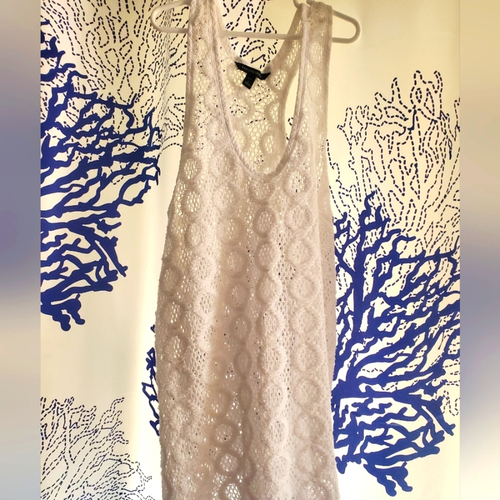 White crocheted top or cover up